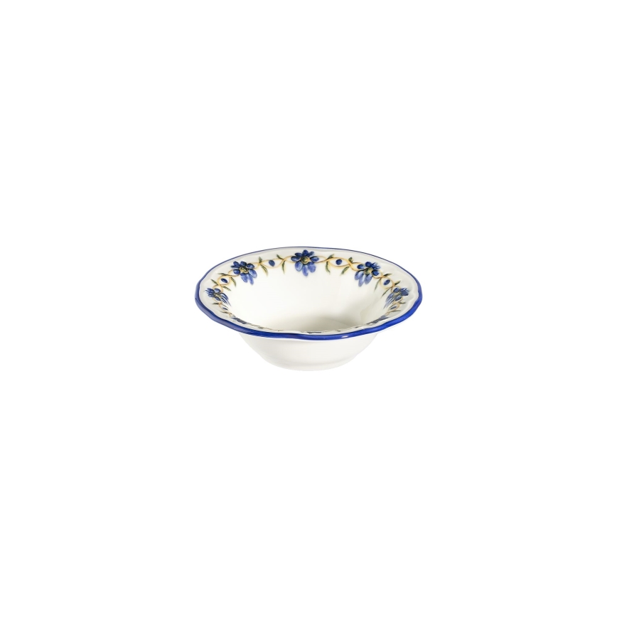 Zestaw obiadowy 24 szt. biały/niebieski/żółty/porcelana