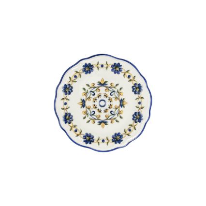 Zestaw obiadowy 24 szt. biały/niebieski/żółty/porcelana