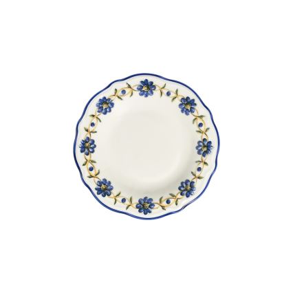 Zestaw obiadowy 24 szt. biały/niebieski/żółty/porcelana