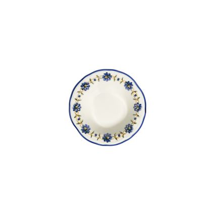 Zestaw obiadowy 24 szt. biały/niebieski/żółty/porcelana