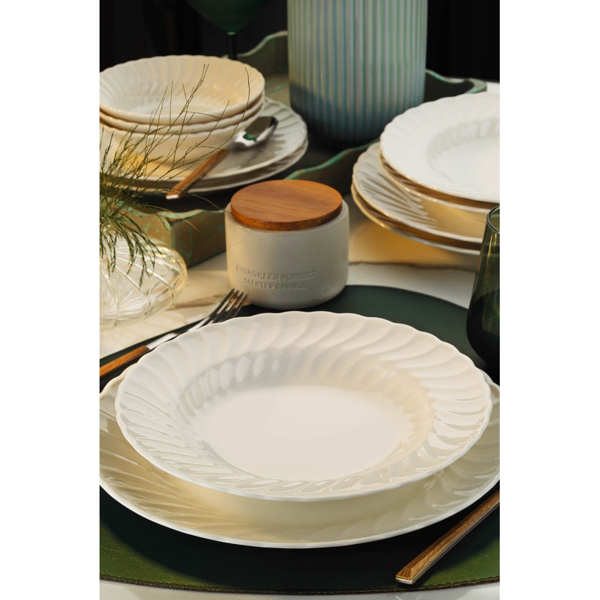 Zestaw obiadowy 24 szt. biały/porcelana