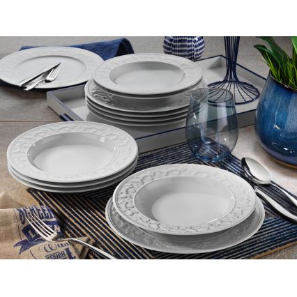 Zestaw obiadowy 24 szt. biały/porcelana