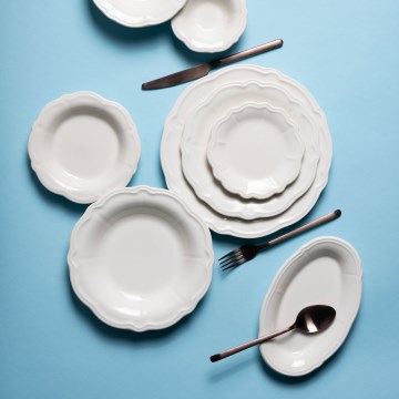 Zestaw obiadowy 24 szt. biały/porcelana