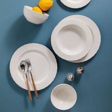 Zestaw obiadowy 24 szt. biały/porcelana