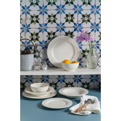 Zestaw obiadowy 24 szt. biały/porcelana