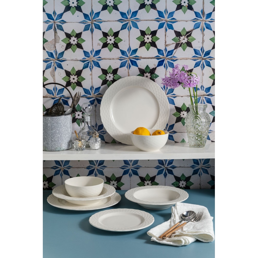 Zestaw obiadowy 24 szt. biały/porcelana