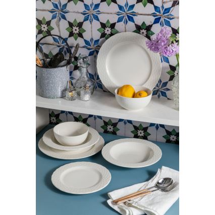 Zestaw obiadowy 24 szt. biały/porcelana