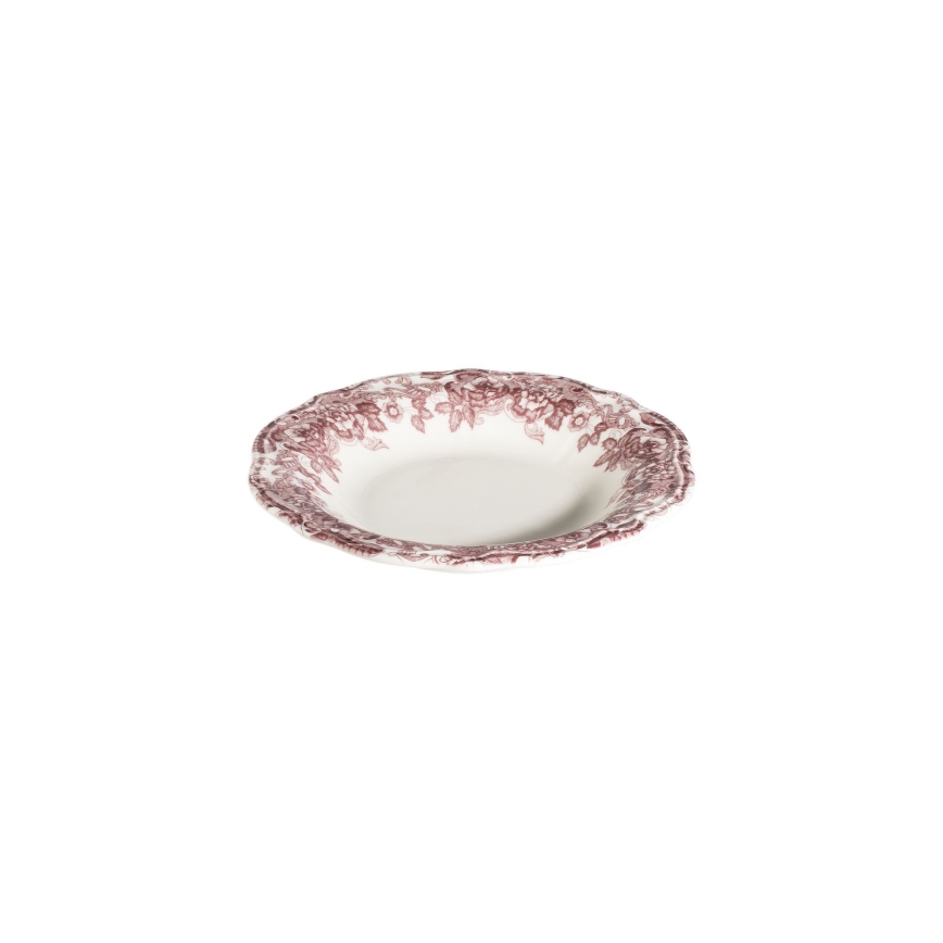 Zestaw obiadowy 24 szt. biały/różowy/porcelana