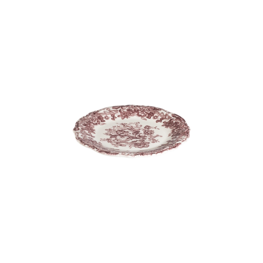 Zestaw obiadowy 24 szt. biały/różowy/porcelana
