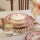 Zestaw obiadowy 24 szt. biały/różowy/porcelana