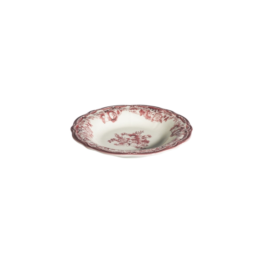 Zestaw obiadowy 24 szt. biały/różowy/porcelana