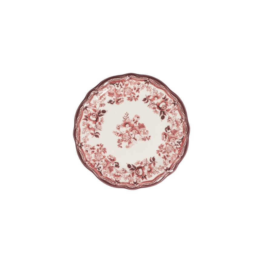 Zestaw obiadowy 24 szt. biały/różowy/porcelana
