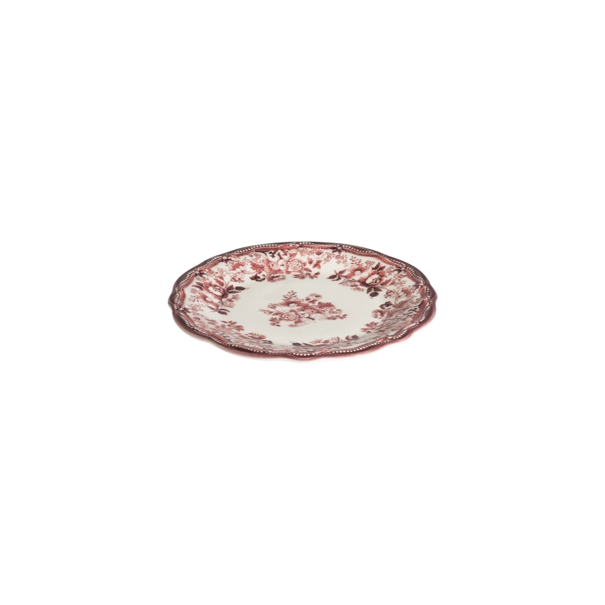 Zestaw obiadowy 24 szt. biały/różowy/porcelana