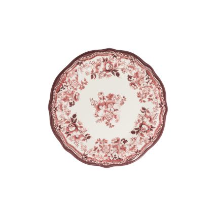 Zestaw obiadowy 24 szt. biały/różowy/porcelana