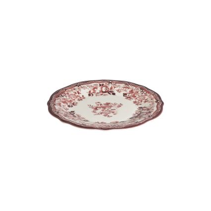 Zestaw obiadowy 24 szt. biały/różowy/porcelana