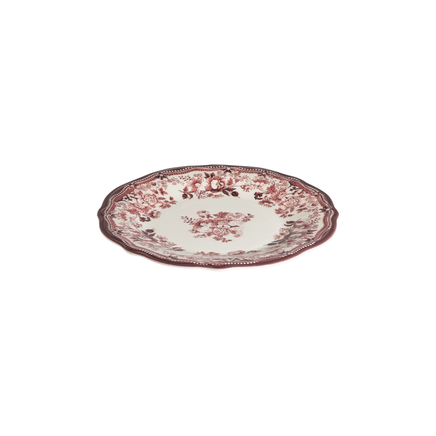 Zestaw obiadowy 24 szt. biały/różowy/porcelana
