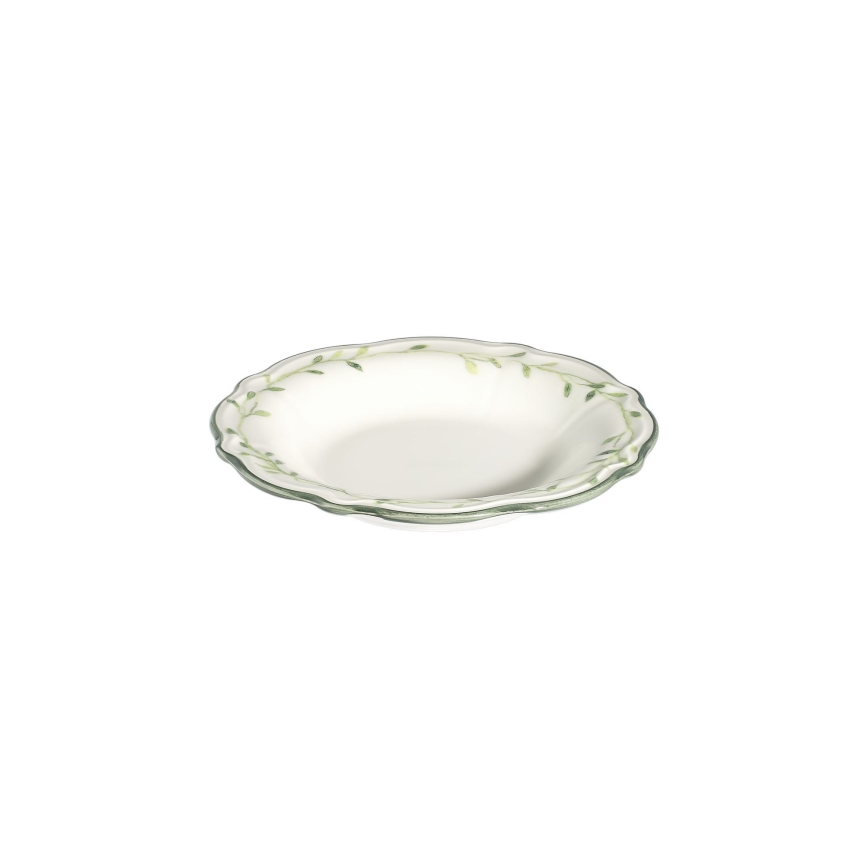 Zestaw obiadowy 24 szt. biały/zielony/porcelana