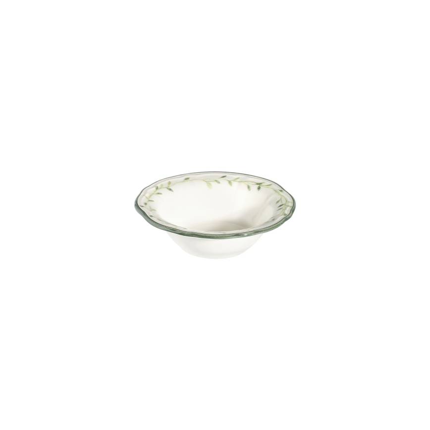 Zestaw obiadowy 24 szt. biały/zielony/porcelana