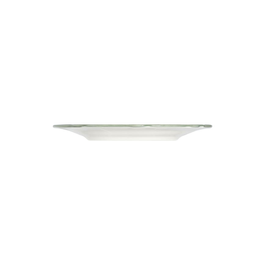 Zestaw obiadowy 24 szt. biały/zielony/porcelana