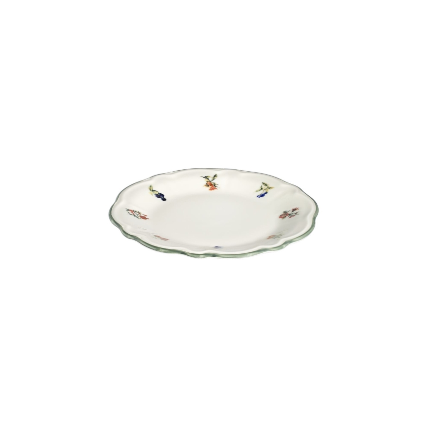 Zestaw obiadowy 24 szt. biały/zielony/porcelana