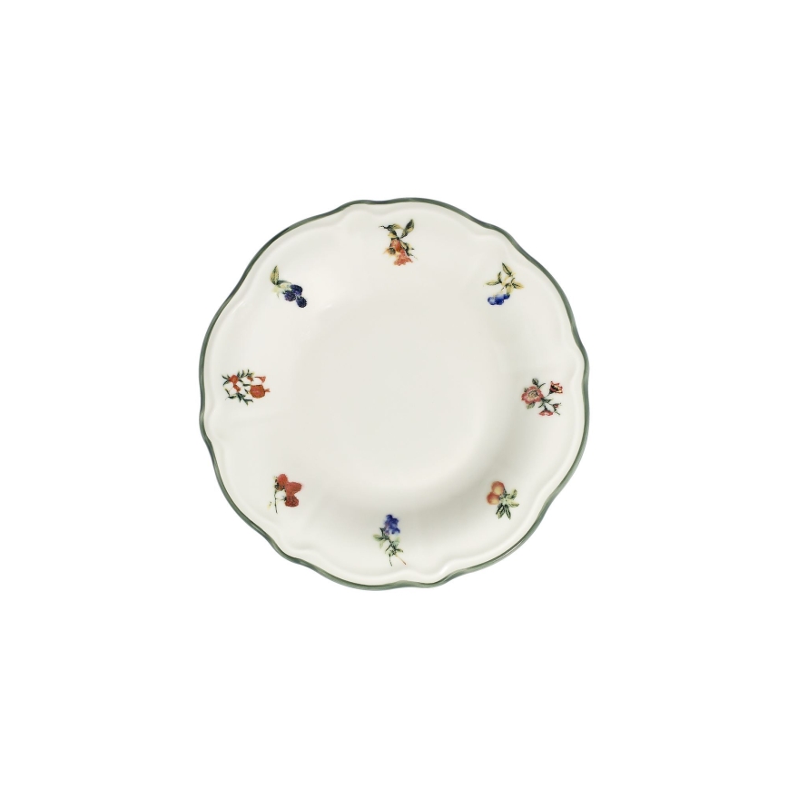 Zestaw obiadowy 24 szt. biały/zielony/porcelana