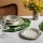 Zestaw obiadowy 24 szt. biały/zielony/żółty/porcelana