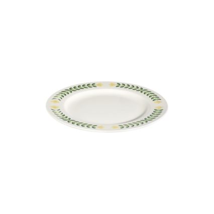 Zestaw obiadowy 24 szt. biały/zielony/żółty/porcelana