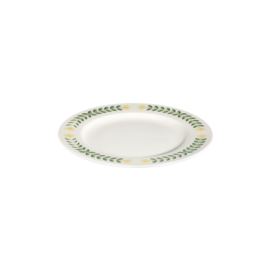 Zestaw obiadowy 24 szt. biały/zielony/żółty/porcelana