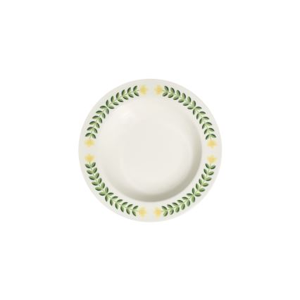 Zestaw obiadowy 24 szt. biały/zielony/żółty/porcelana