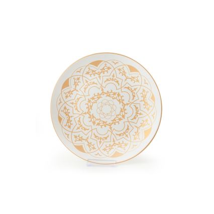 Zestaw obiadowy 24 szt. biały/złoty/ceramika