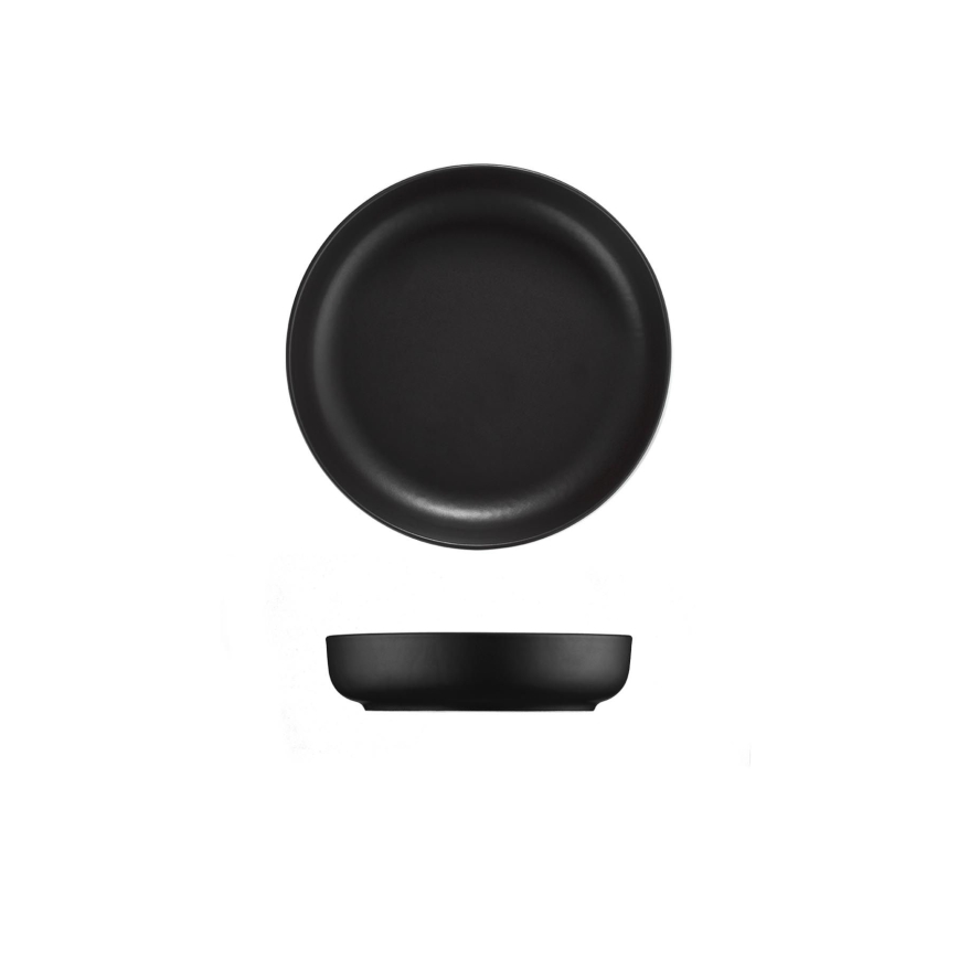 Zestaw obiadowy 24 szt. czarny/porcelana