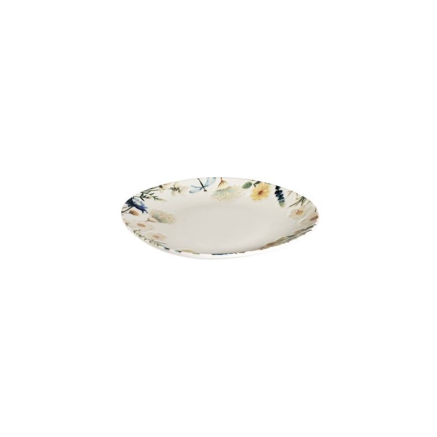 Zestaw obiadowy 24 szt. kolorowy/brązowy/porcelanowy