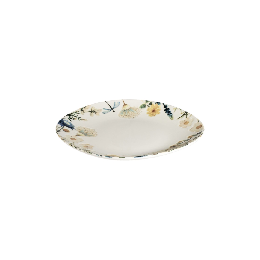 Zestaw obiadowy 24 szt. kolorowy/brązowy/porcelanowy