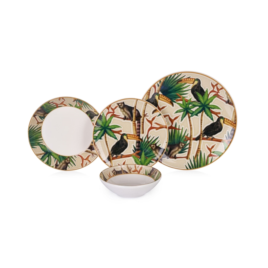 Zestaw obiadowy 24 szt. kolorowy/ceramika