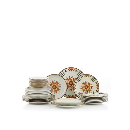 Zestaw obiadowy 24 szt. kolorowy/porcelana