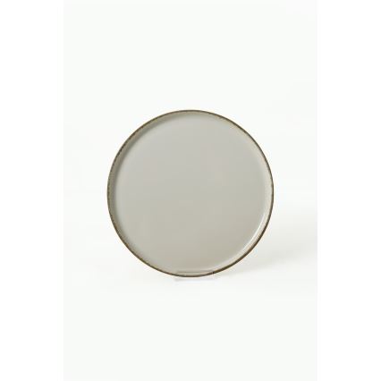 Zestaw obiadowy 24 szt., kremowo-brązowy, ceramika