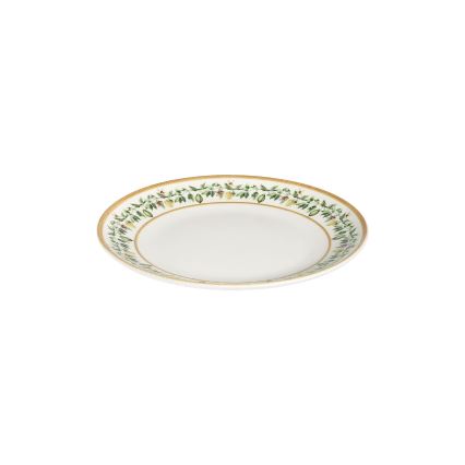 Zestaw obiadowy 24 szt. kremowy/beżowy/zielony/porcelana