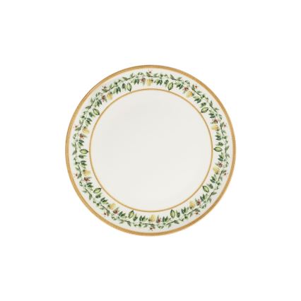 Zestaw obiadowy 24 szt. kremowy/beżowy/zielony/porcelana