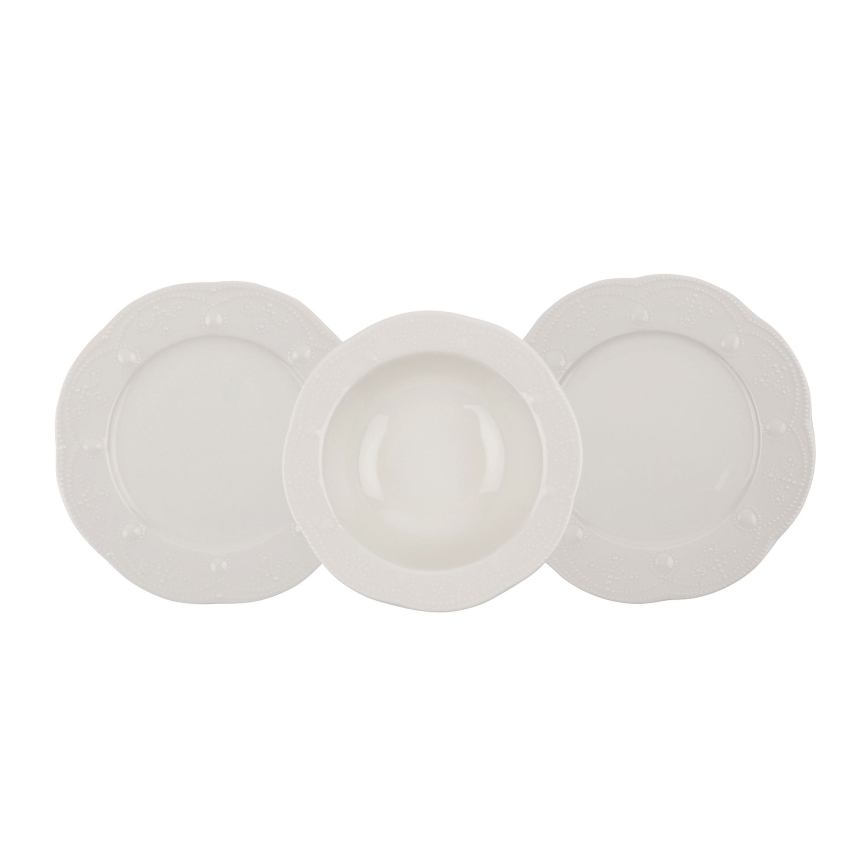 Zestaw obiadowy 24 szt. kremowy/porcelana