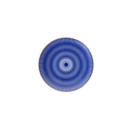 Zestaw obiadowy 24 szt. niebieski/pomarańczowy/porcelana