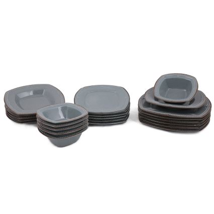 Zestaw obiadowy 24 szt niebieski/porcelana