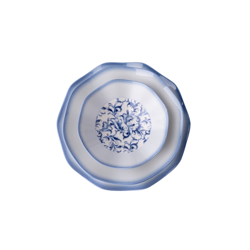 Zestaw obiadowy 24 szt. niebieski/porcelana