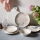 Zestaw obiadowy 24 szt. różowy/beżowy/porcelana