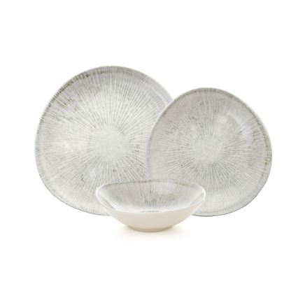 Zestaw obiadowy 24 szt. szary/porcelana