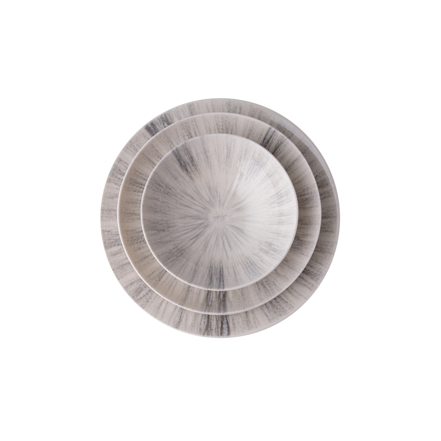 Zestaw obiadowy 24 szt. szary/porcelana