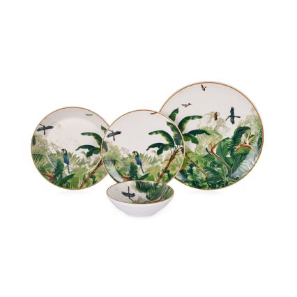 Zestaw obiadowy 24 szt. wielobarwny/ceramika