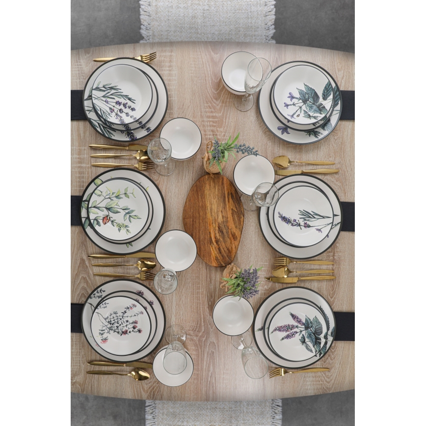 Zestaw obiadowy 24 szt. wielobarwny/kamionka