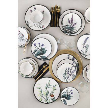 Zestaw obiadowy 24 szt. wielobarwny/kamionka