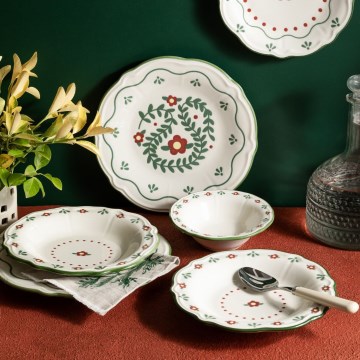 Zestaw obiadowy 24 szt. wielobarwny/porcelana