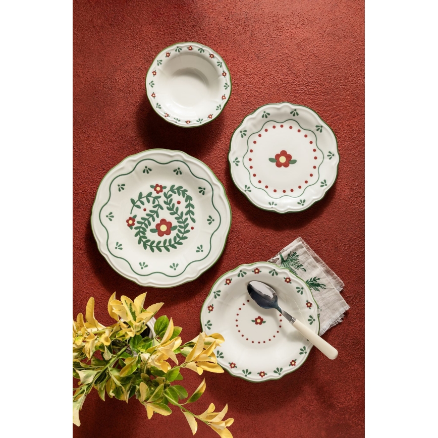 Zestaw obiadowy 24 szt. wielobarwny/porcelana